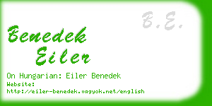 benedek eiler business card